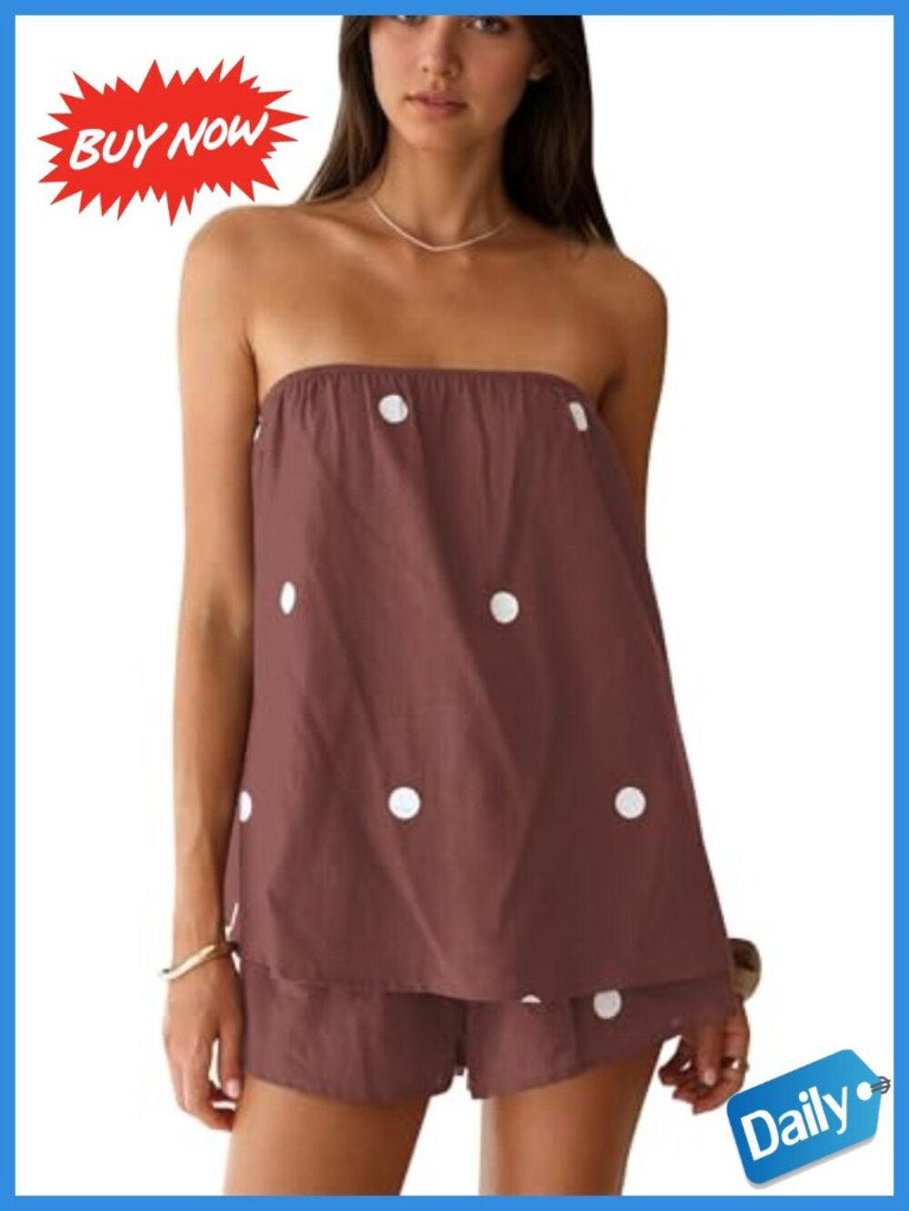 2 Piece Shorts Set Strapless Lounge Matching Vacation Outfit